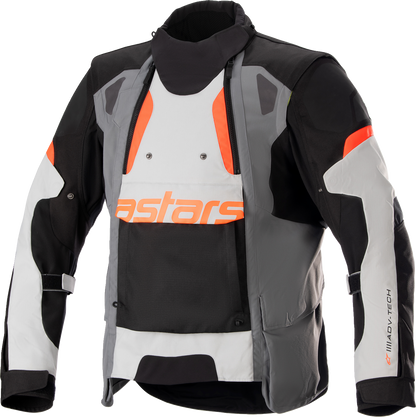 Alpinestars Halo Drystar® jacket in gray and black, 2XL, featuring a durable motorcycle jacket with protective design.
