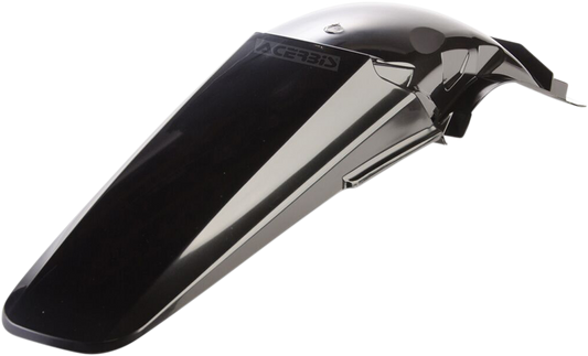 Acerbis black rear fender motorcycle body part with mounting points, designed for off-road or dirt bike use.