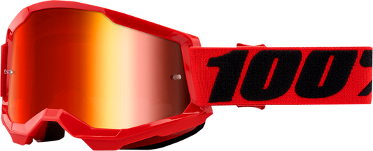 100% Strata 2 Goggles - Red - Red Mirror 50028-00004 - Howling Moto