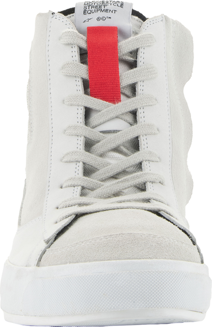 Alpinestars Stated Shoes in white and gray, US size 12, featuring sleek design and brand logo, displayed on a plain background.