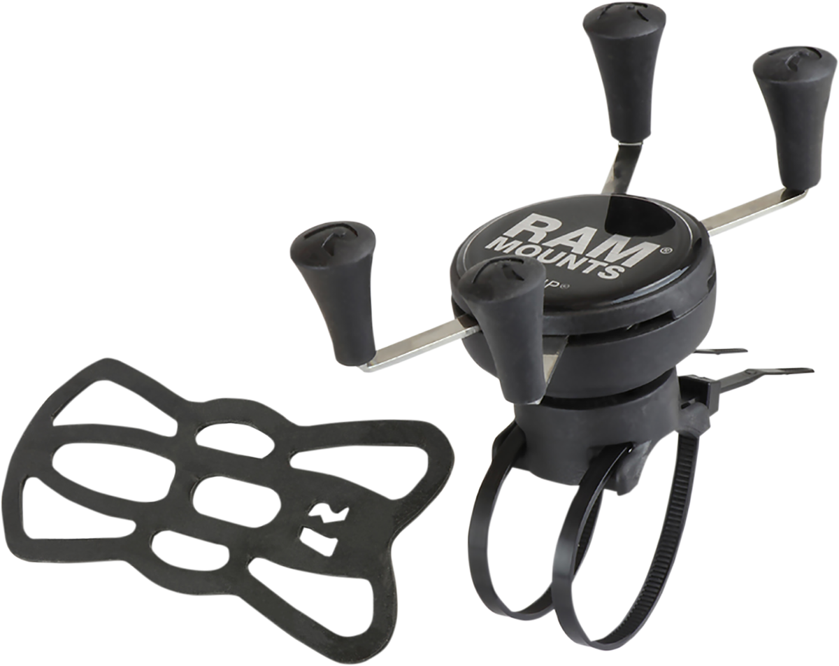 Bill's Exhausts RAM MOUNTS X-Grip Kit with bicycle base for engine mounting, featuring secure grip and durable construction.