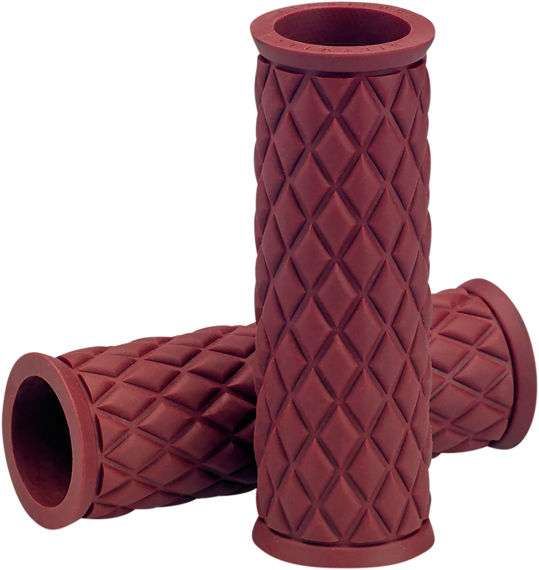 BILTWELL Alumicore replacement motorcycle grips in oxblood color, designed for easy installation and enhanced grip.