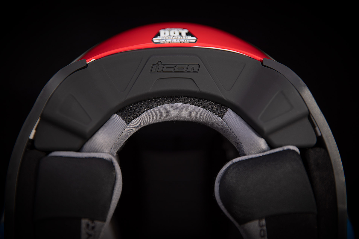 Bill's Exhausts ICON Airflite SF Glory motorcycle helmet in medium, featuring sleek design and safety features.