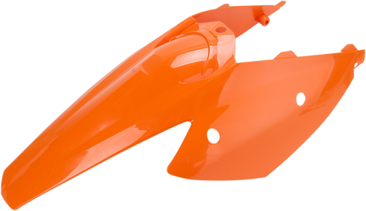 A close-up of the ACERBIS rear fender and side panel body part in black with branding details, designed for motorcycle protection.