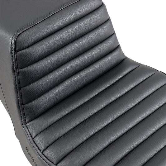 SADDLEMEN Step-Up Seat with front tuck-n-roll design for Harley FLHR and FLHX, black motorcycle seat by Bill's Exhausts