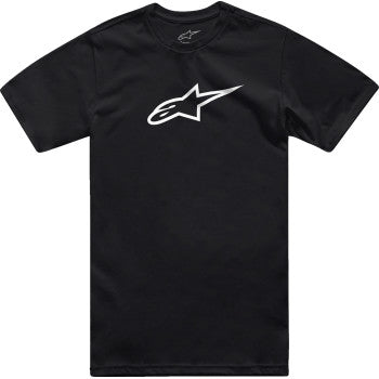 Black and white ALPINESTARS Ageless 2.0 CSF T-Shirt in medium size, featuring a classic athletic fit and brand logo.