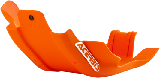 Orange Acerbis skid plate for Husqvarna and KTM motocross bikes, durable motorcycle body protection.