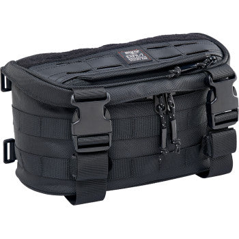 Black BILTWell EXFIL-7 Gen 2 travel bag by Bill's Exhausts, featuring multiple compartments and durable zippers.