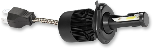 Bill's Exhausts SHOW Chrome H4 LED light bulb for engine, compact automotive LED bulb with chrome finish and H4 connector.