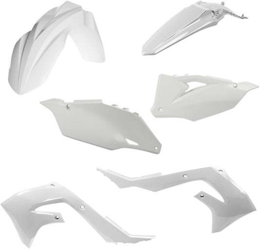 White Acerbis standard replacement body kit for motorcycles, featuring sleek design and durable plastic construction.