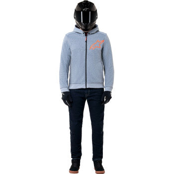 Alpinestars Chrome v2 Sport Hoodie in Heather Gray and Red Fluo, 2XL, featuring a sporty design and logo on the front.