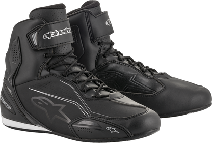 Alpinestars Stella Faster-3 black and silver shoes for women, US size 8, with sleek design and durable construction.