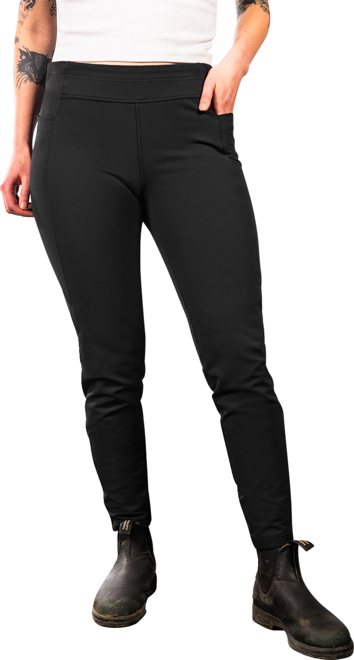 ICON Women's Tuscadero2™ stretch pants in black, XS size, featuring a slim fit and comfortable fabric from Bill's Exhausts.