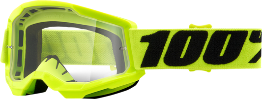 100% Youth Strata 2 Goggles - Yellow - Clear 50031-00003 - Howling Moto