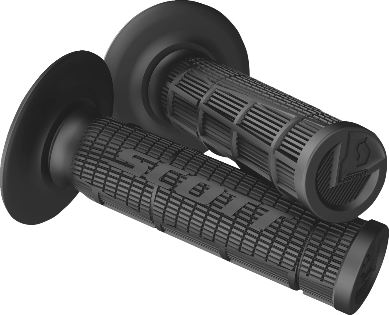 Scott Half Waffle Black grips for engine, designed for secure hold and comfort, with textured surface for enhanced grip.