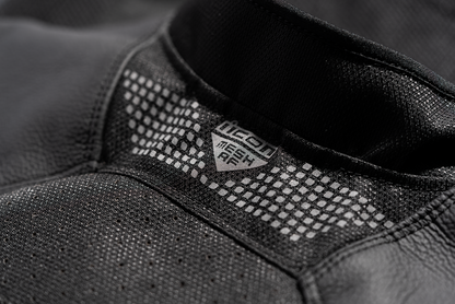 Black ICON Mesh AF™ leather jacket by Bill's Exhausts in 2XL, featuring mesh panels and a sleek, stylish design.