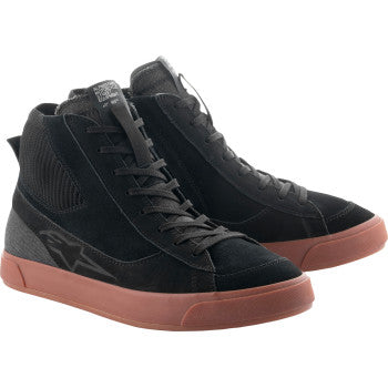 Alpinestars Stated Shoes in black and gum color with US 8.5 size, featuring sleek athletic design and durable sole.