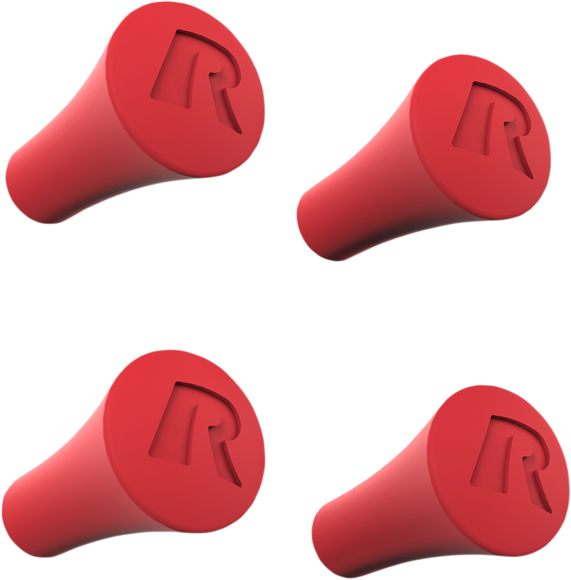 Red RAM MOUNTS Post Caps X-Grip engine accessory from Bill's Exhausts, shown on a clean engine surface.