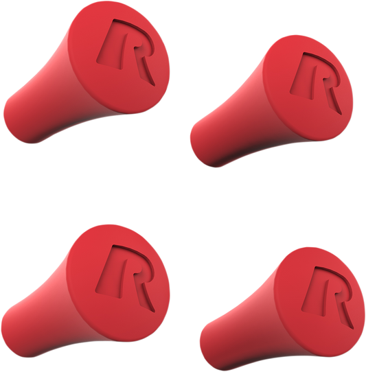 Red RAM MOUNTS Post Caps X-Grip engine accessory from Bill's Exhausts, shown on a clean engine surface.