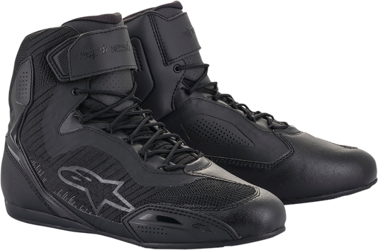 Alpinestars Stella Faster-3 Rideknit cycling shoes in black and gray, US size 11, with sleek design and breathable material.