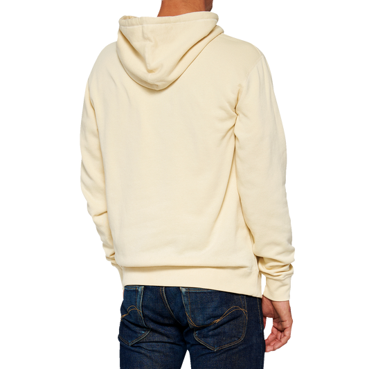Bill's Exhausts 100% Icon Pullover Hoodie in chalk, large size, showing front view with hoodie and chest logo detail.