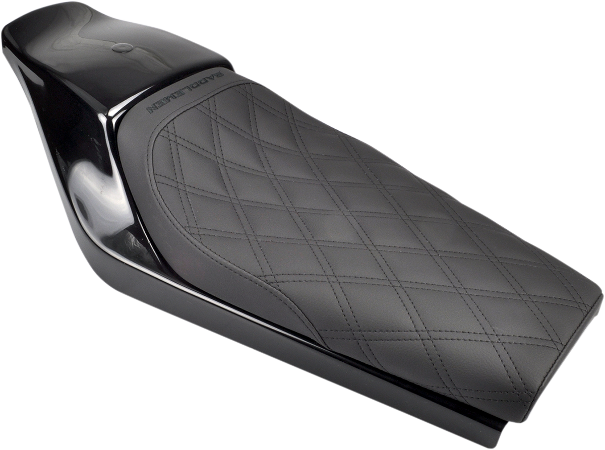 Saddlemens Lattice Stitched Tracker Seat Z4207 by Bill's Exhausts, motorcycle seat with lattice stitching detail and ergonomic design
