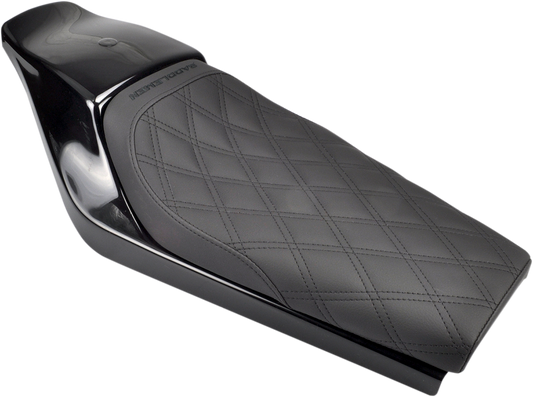 Saddlemens Lattice Stitched Tracker Seat Z4207 by Bill's Exhausts, motorcycle seat with lattice stitching detail and ergonomic design