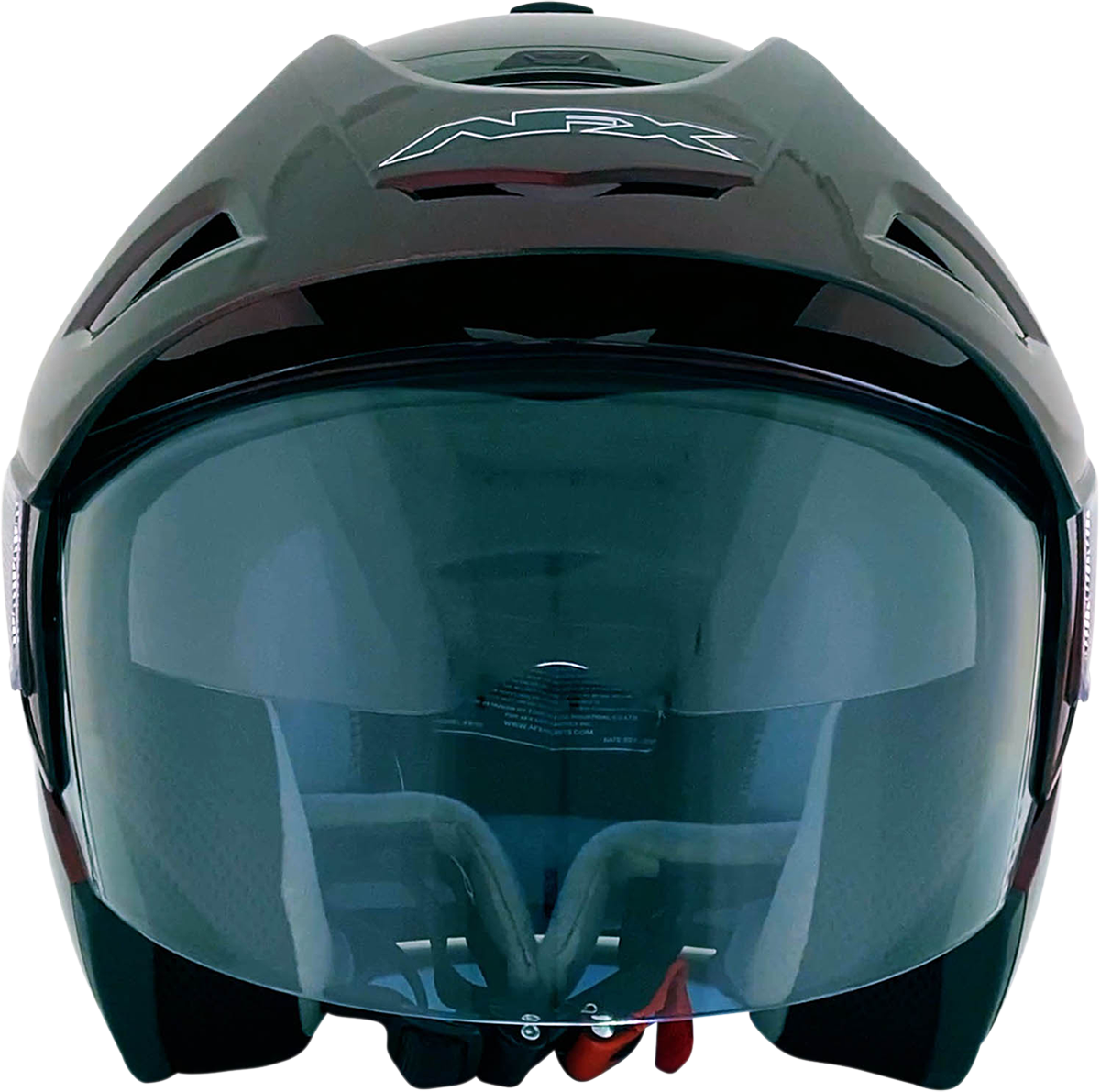 Bill's Exhausts AFX FX-50 helmet in wine color, XS size, showing sleek design and secure chin strap on a plain background.