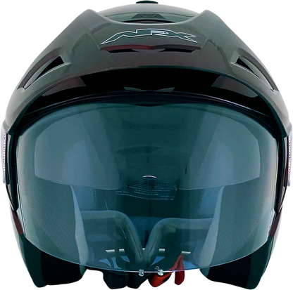 Bill's Exhausts AFX FX-50 helmet in wine color, XS size, showing sleek design and secure chin strap on a plain background.