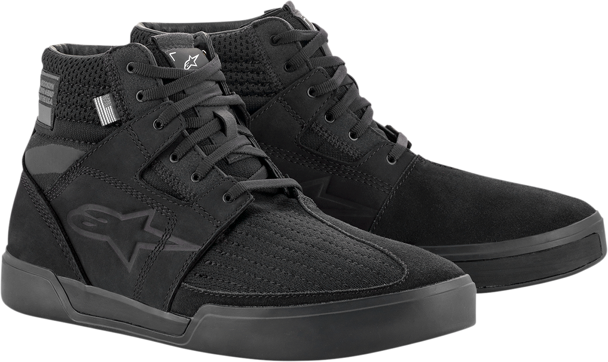 Alpinestars Primer shoes in black, US size 13, featuring sleek design and durable material, displayed on a plain background.