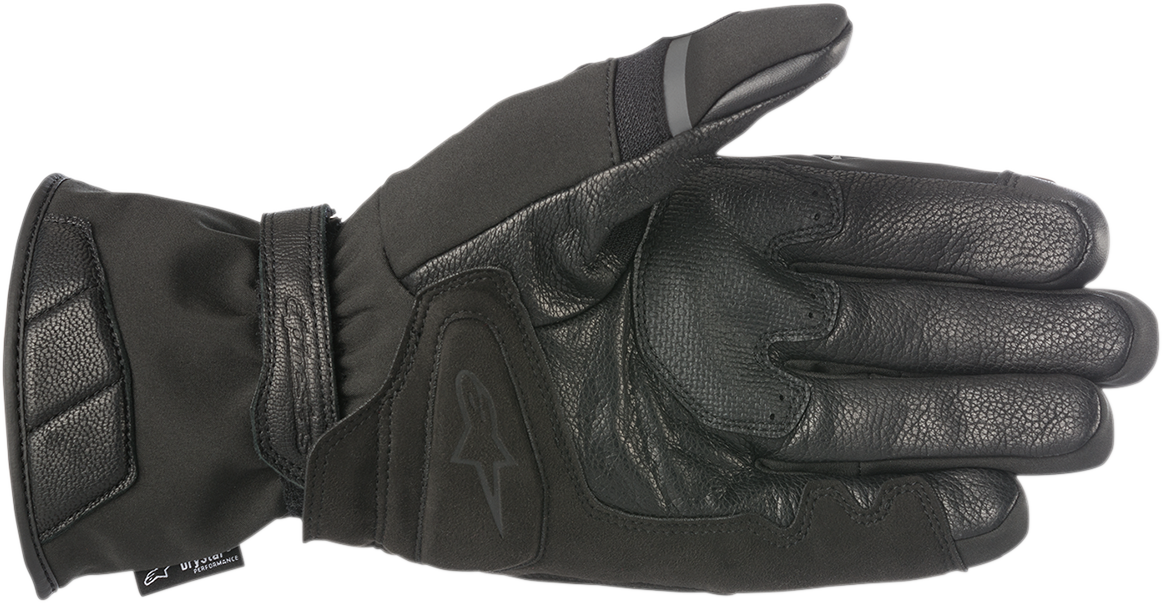 Alpinestars Primer Drystar® motorcycle gloves in black and red, small size, featuring protective knuckles and breathable material.