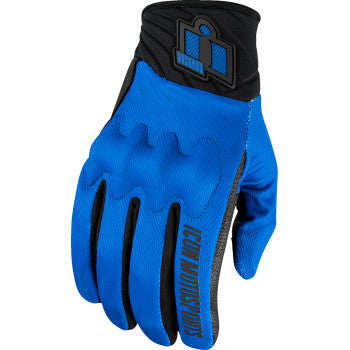 Bill's Exhausts ICON Anthem3™ Blue Gloves in 3XL, showing the textured fabric and secure wrist closure.
