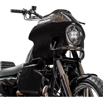 SADDLEMEN fairing lowers for Harley-Davidson Softail, Fat Bob, FXR, designed to fit seats with sleek, aerodynamic style.