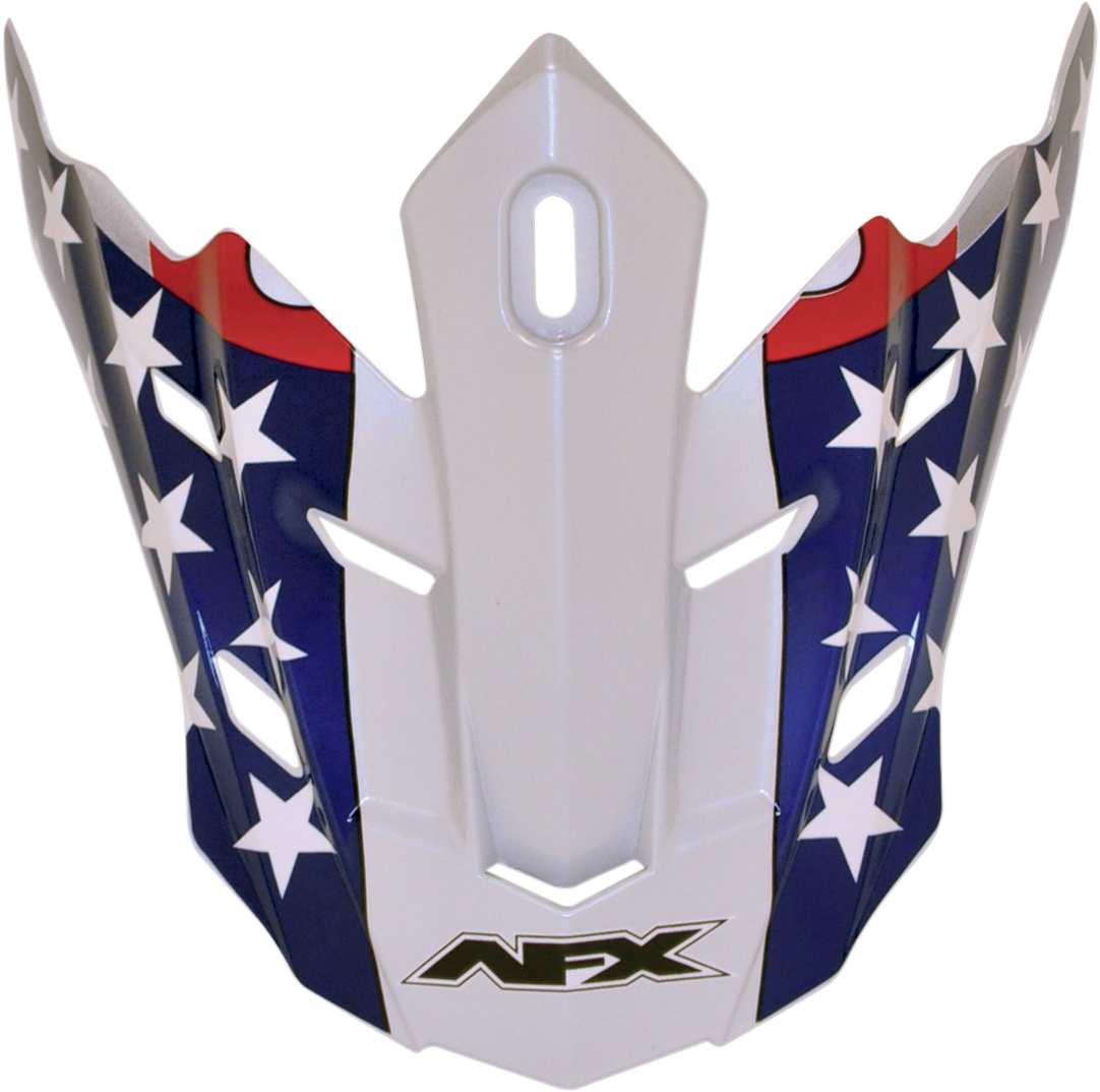 Bill's Exhausts AFX FX-17/FX-17Y helmet with white flag and freedom design, showcasing the helmet's front view and detailed graphics.