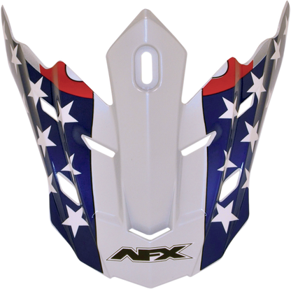 Bill's Exhausts AFX FX-17/FX-17Y helmet with white flag and freedom design, showcasing the helmet's front view and detailed graphics.