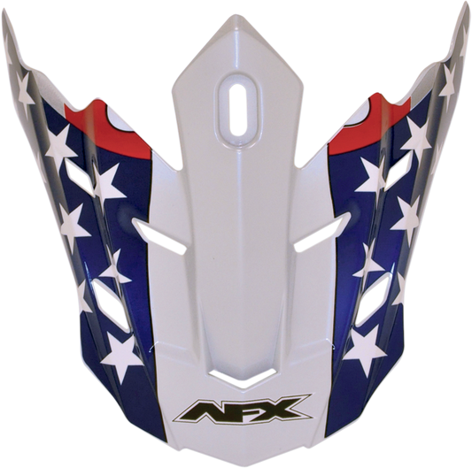 Bill's Exhausts AFX FX-17/FX-17Y helmet with white flag and freedom design, showcasing the helmet's front view and detailed graphics.
