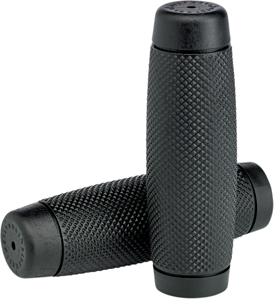 Black BILTWELL Recoil motorcycle grips, 7/8 inch size, designed for comfortable handling on bikes.