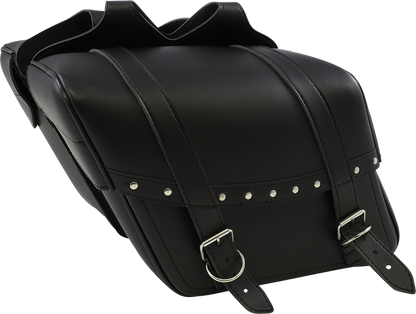Bill's Exhausts SADDLEMEN Highwayman Rivet Slant-Style Saddlebags for motorcycles, medium size with rivet details and slant design.