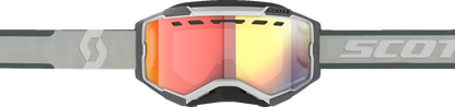 Scott Fury Snow Goggles with light-sensitive gray lenses and red chrome accents, designed for winter sports and outdoor activities