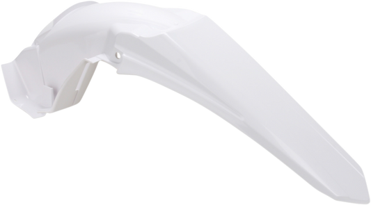 White Acerbis rear fender for motorcycles, designed as a durable body part with precise fit for optimal protection and style.