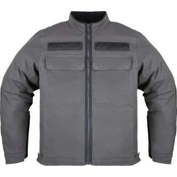 Bill's Exhausts ICON Mototanker™ Gray Jacket in 2XL, featuring a stylish design and durable fabric for motorcycle riding.
