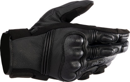 Alpinestars Women Stella Phenom black motorcycle gloves in medium size, featuring protective padding and textured palm.
