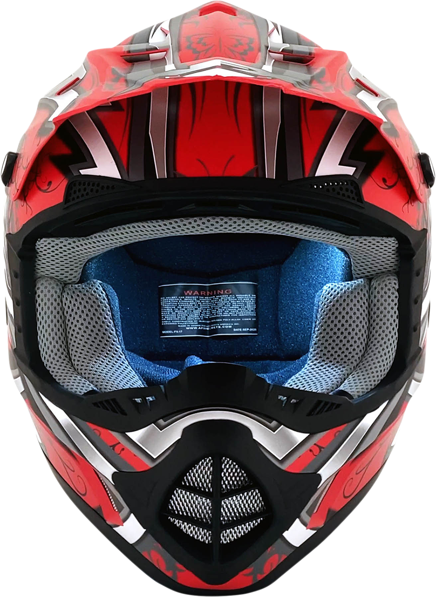 Bill's Exhausts AFX FX-17 Butterfly helmet in matte Ferrari red, medium size, featuring a sleek racing helmet design.