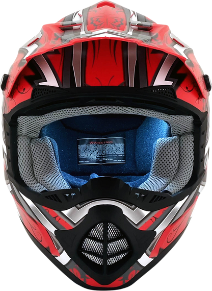 Bill's Exhausts AFX FX-17 Butterfly helmet in matte Ferrari red, medium size, featuring a sleek racing helmet design.