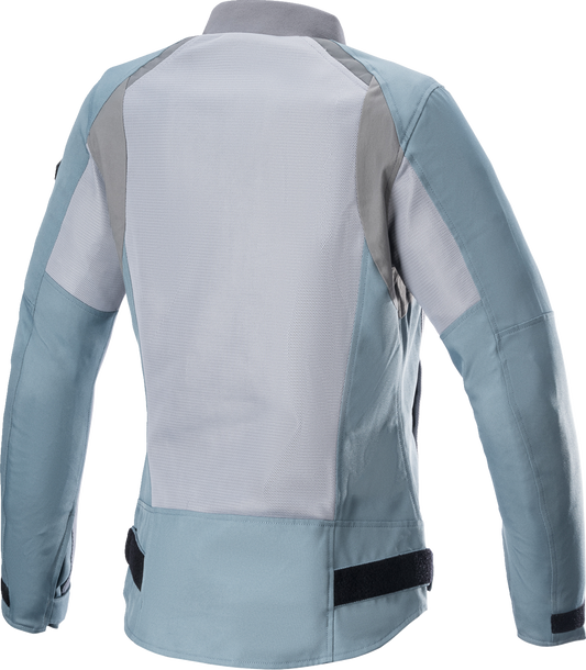 Alpinestars Stella Eloise v2 Air women's motorcycle jacket in silver and gray, size 2XL, with lightweight breathable design.