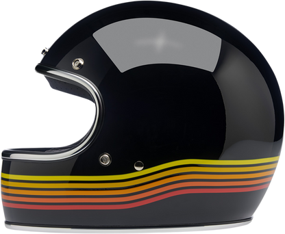 BILTWELL Gringo Helmet in gloss black spectrum finish, XL size, showcasing its smooth, rounded motorcycle helmet design.