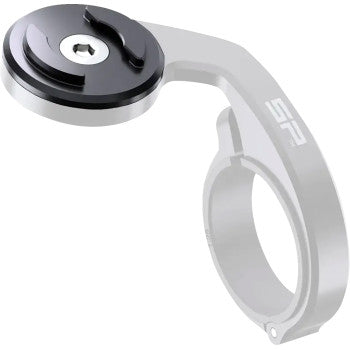 SP CONNECT Replacement Head SPC+ for Handlebar Pro or Stem Pro by Bill's Exhausts, shown mounted on bike handlebar.