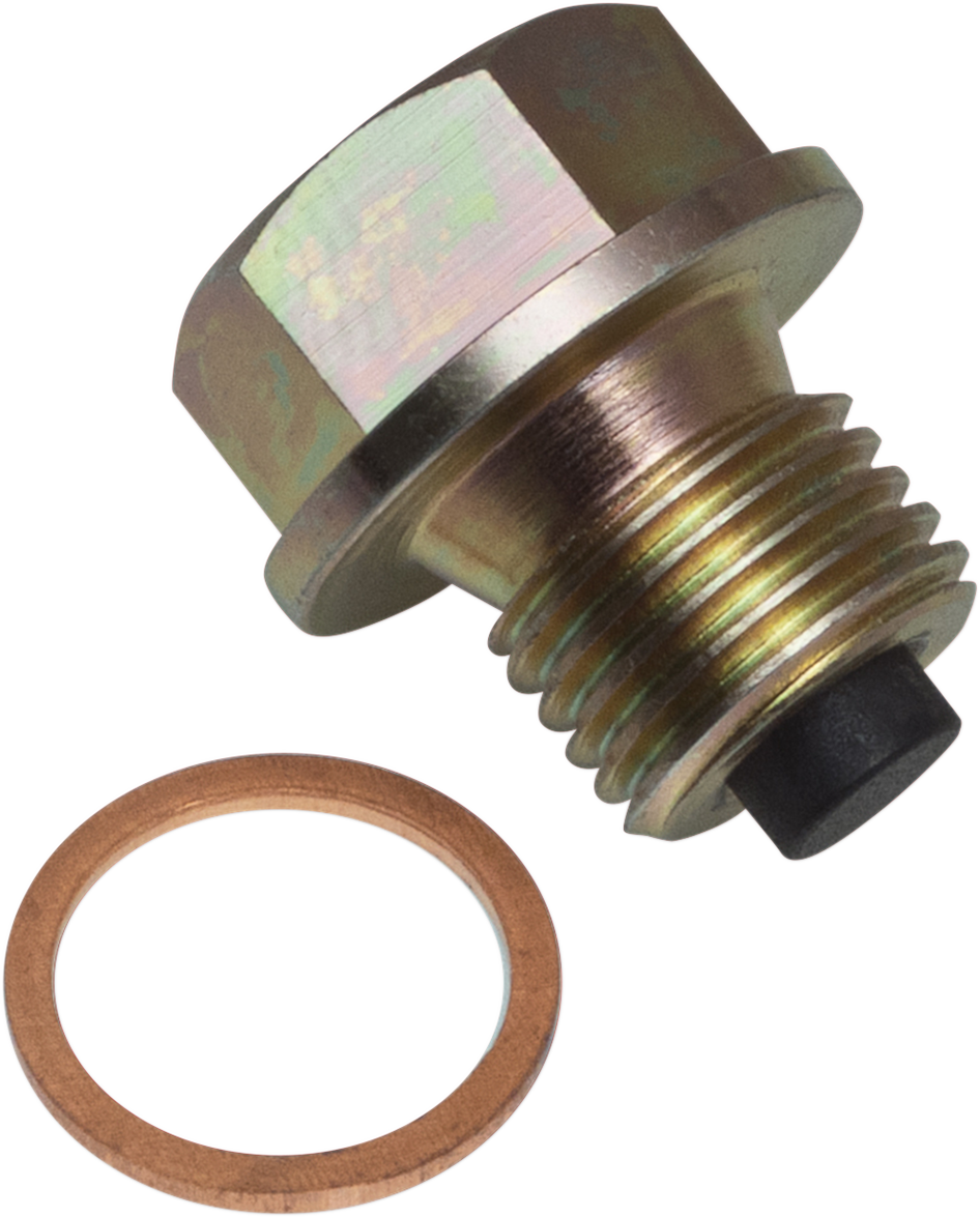 Bill's Exhausts SHOW CHROME Magnetic Oil Drain Plug for engine, featuring a chrome finish and magnetic tip for secure oil drainage.