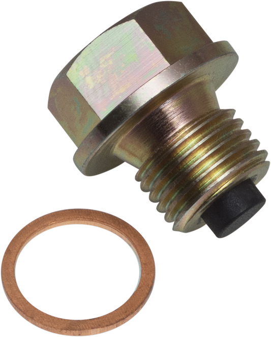 Bill's Exhausts SHOW CHROME Magnetic Oil Drain Plug for engine, featuring a chrome finish and magnetic tip for secure oil drainage.