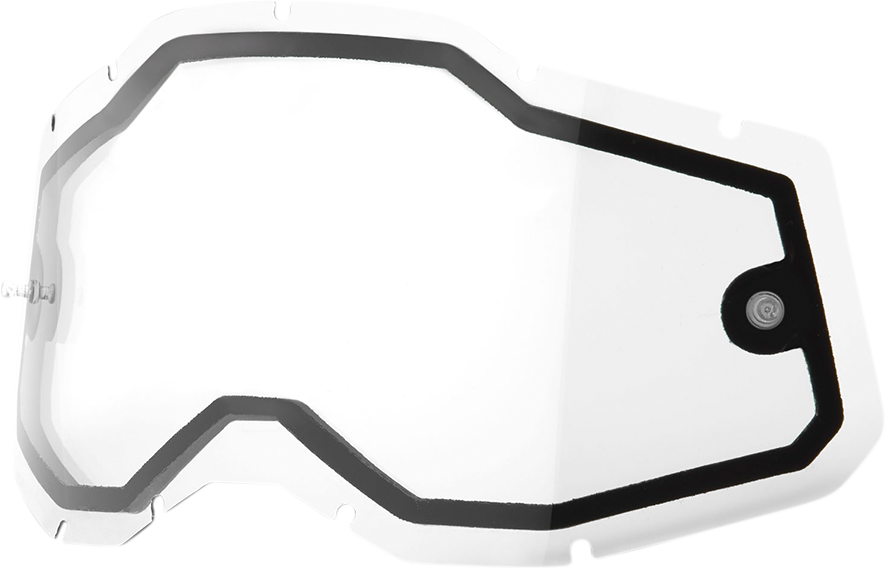 Clear dual lens for Accuri 2, Racecraft 2, Strata 2 helmets by Bill's Exhausts, showing the transparent lenses with mounting detail.